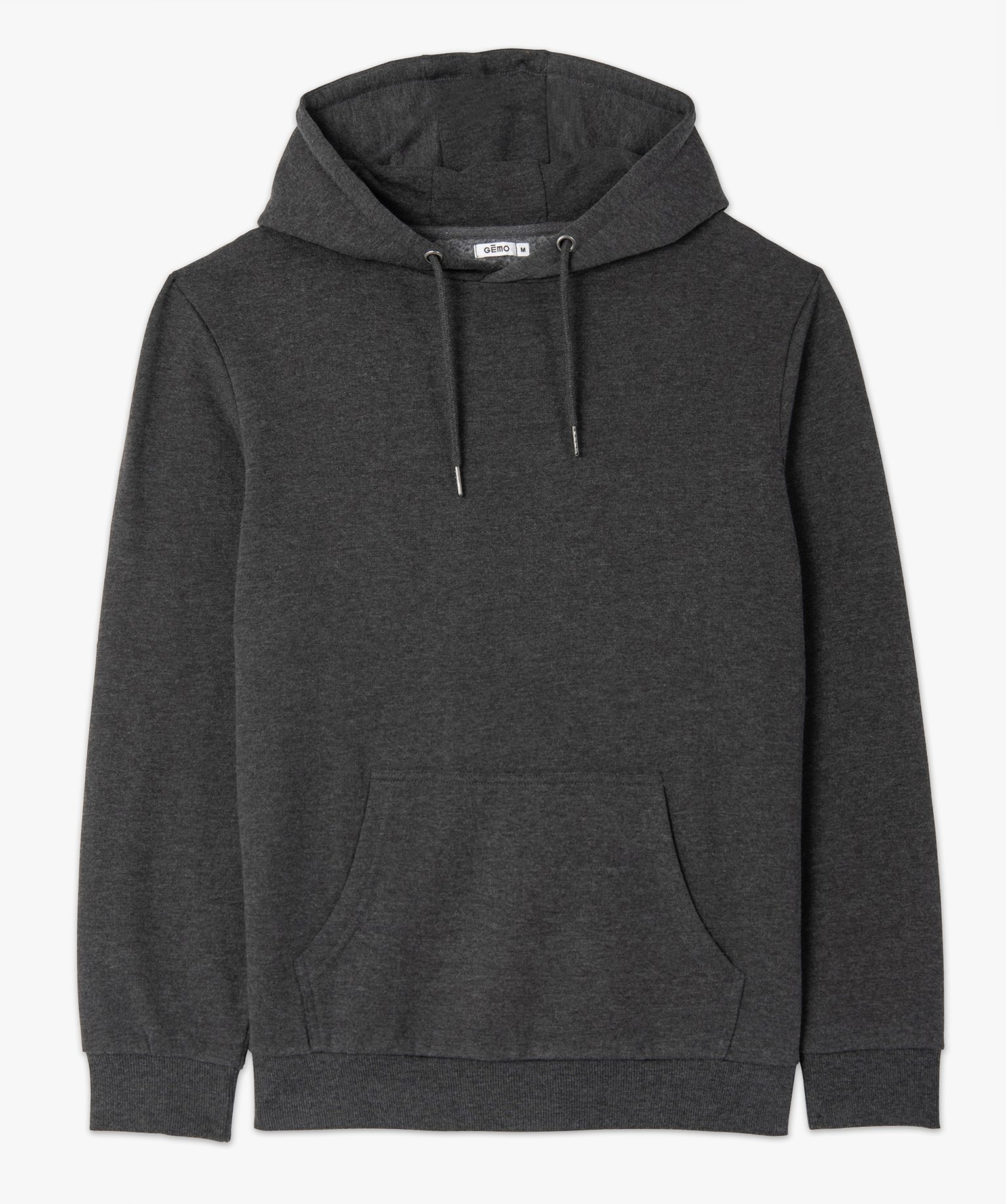 Sweat homme à capuche intérieur molletonné gris | GEMO