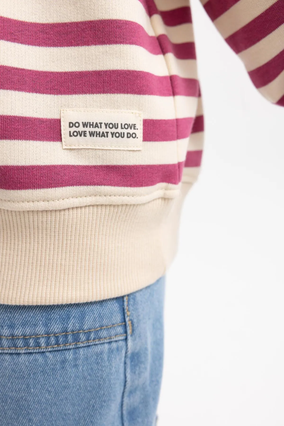 DeFacto  Gestreiftes Mädchen-Sweatshirt mit Rundhalsausschnitt