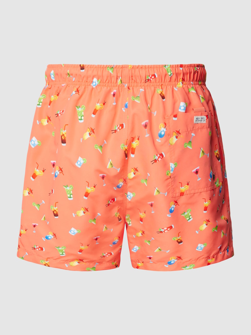 Badehose mit Allover-Muster in koralle