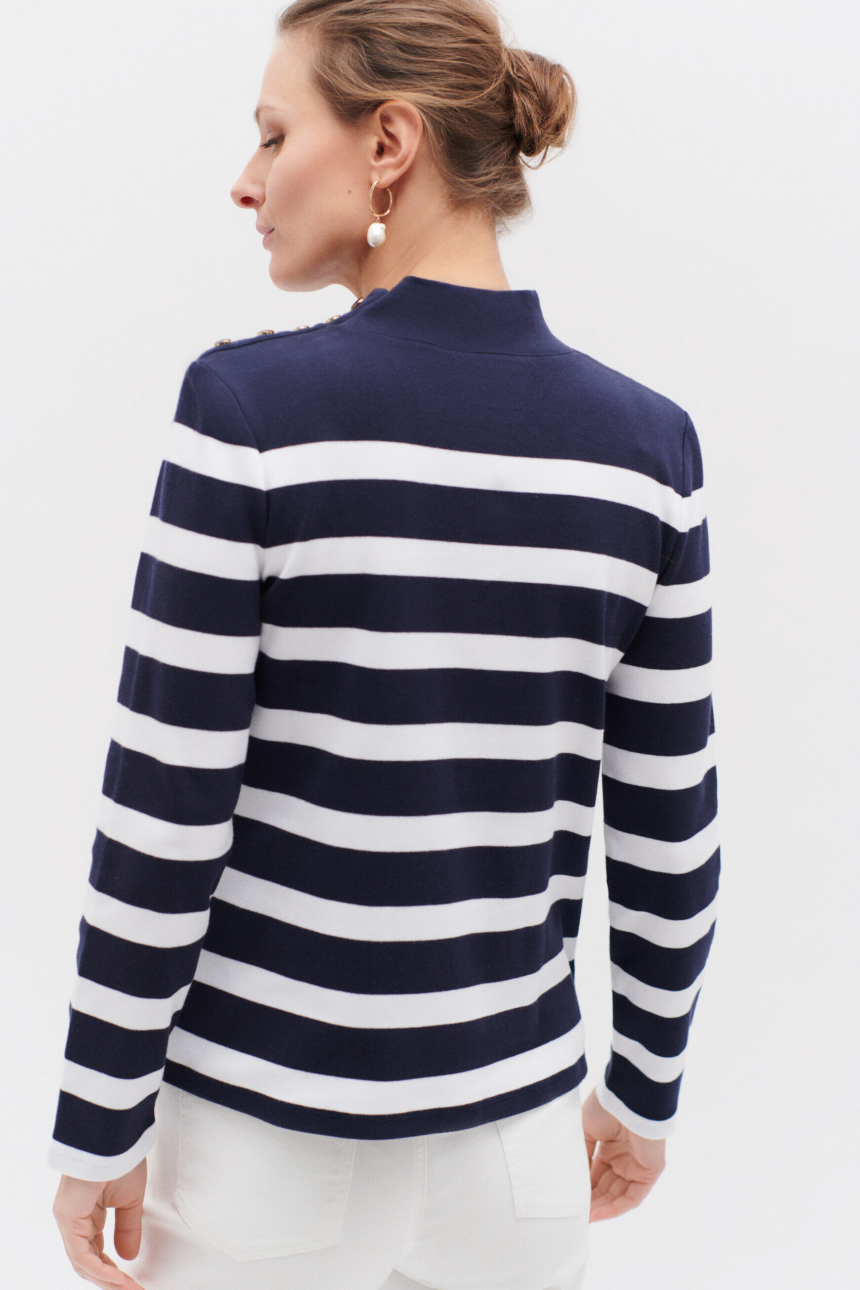 T-shirt Charlie à rayures bleu marine femme