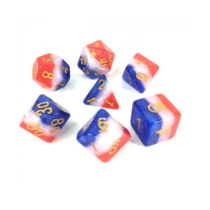 3 layer multicolor dice set
