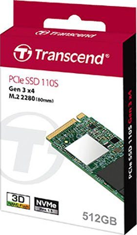 Transcend MTE110S PCIe SSD 256GB interne SSD (256 GB) 1600 MB/S Lesegeschwindigkeit, 1100 MB/S Schreibgeschwindigkeit