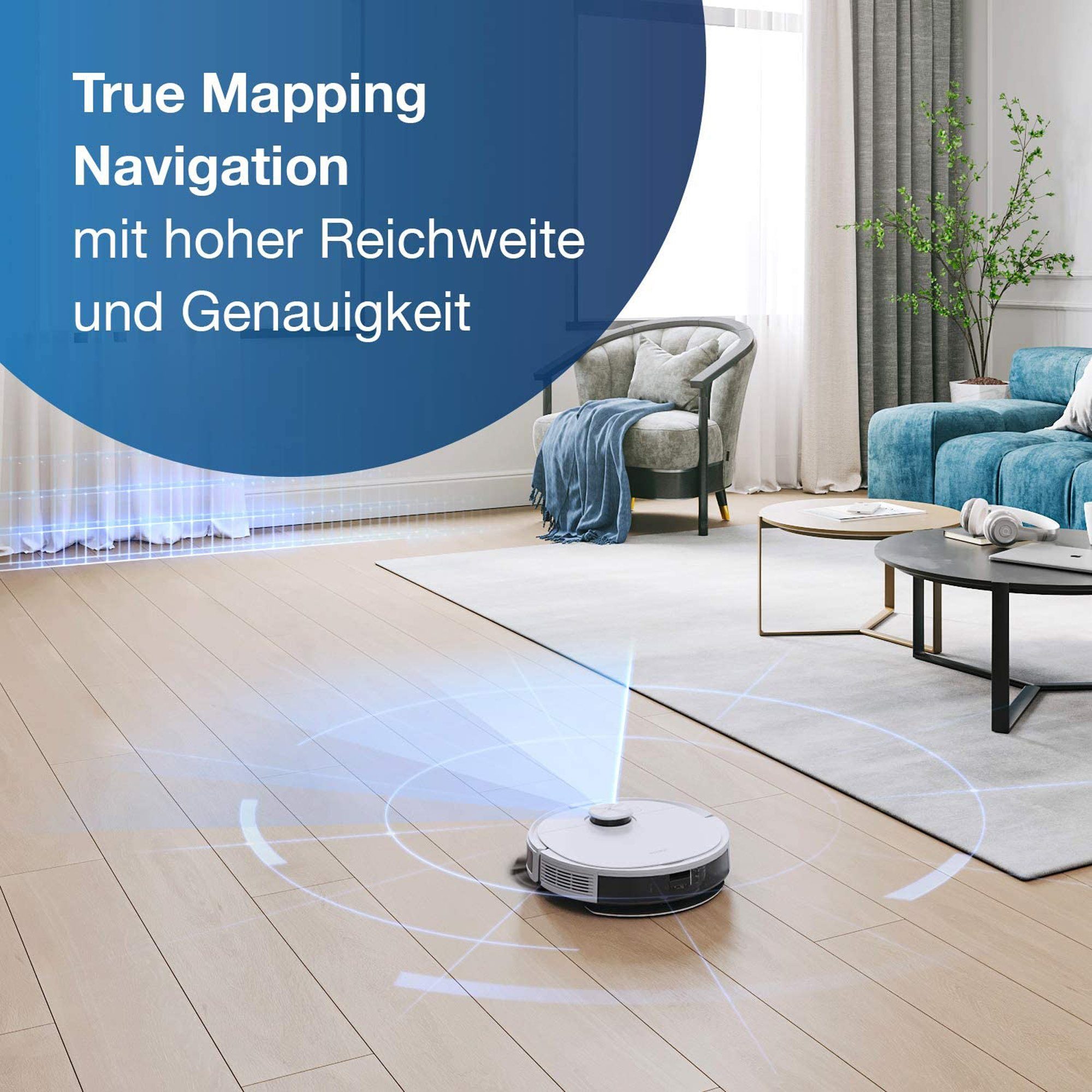 ECOVACS Nass-Trocken-Saugroboter DEEBOT N8 Pro, beutellos, mit modernster Hinderniserkennungstechnologie