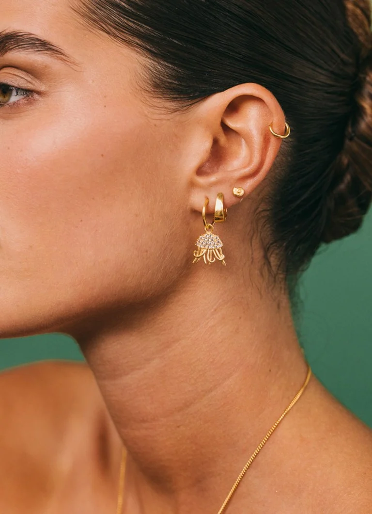 Wildthings Ocean Swirl gold plated stud earrings