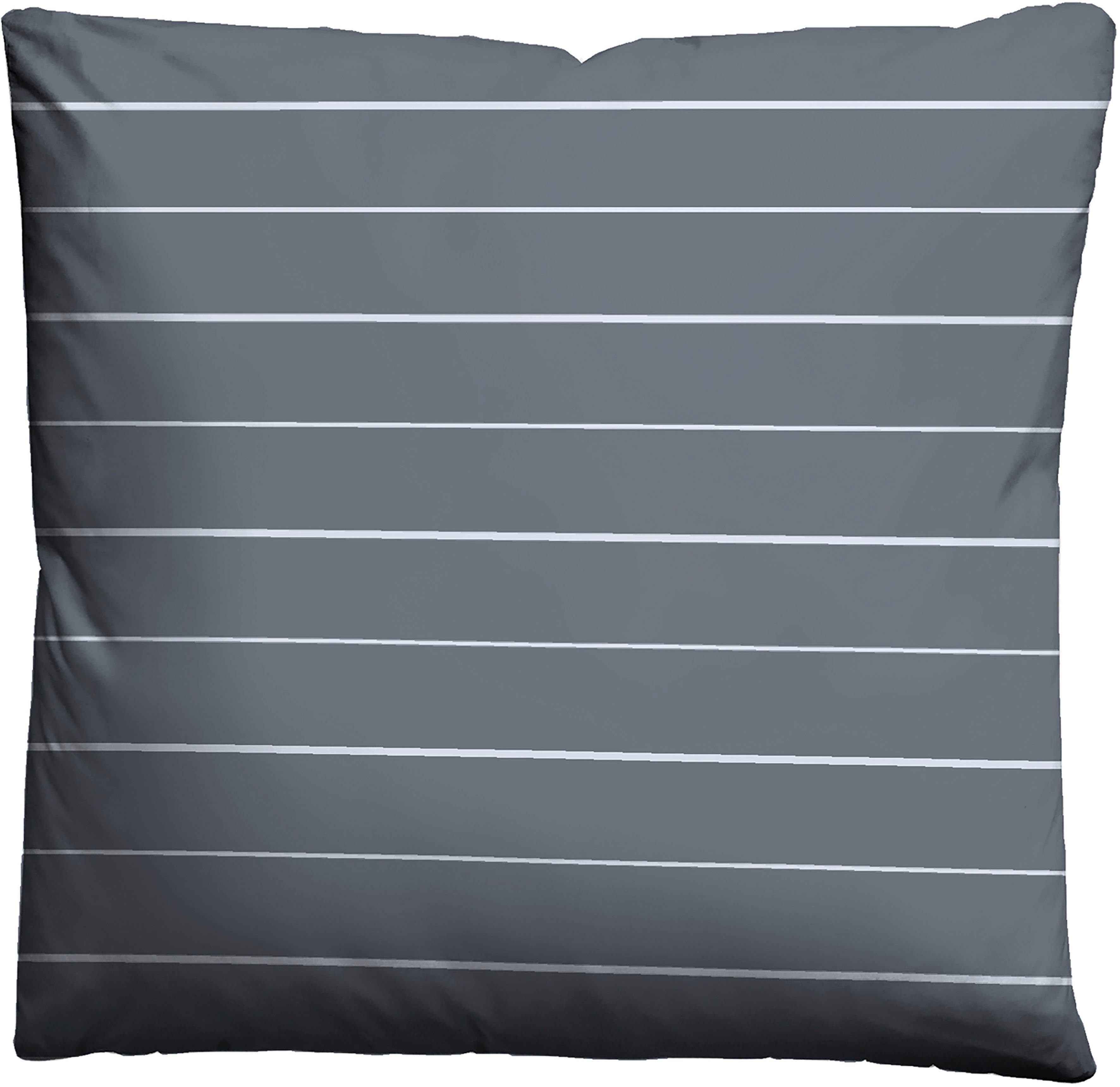 Wendebettwäsche Combinate in Gr. 135x200, 155x220 oder 200x200 cm, Biberna, Mako-Satin, 2 teilig, Bettwäsche aus Baumwolle, zeitlose Bettwäsche mit Wendeoptik