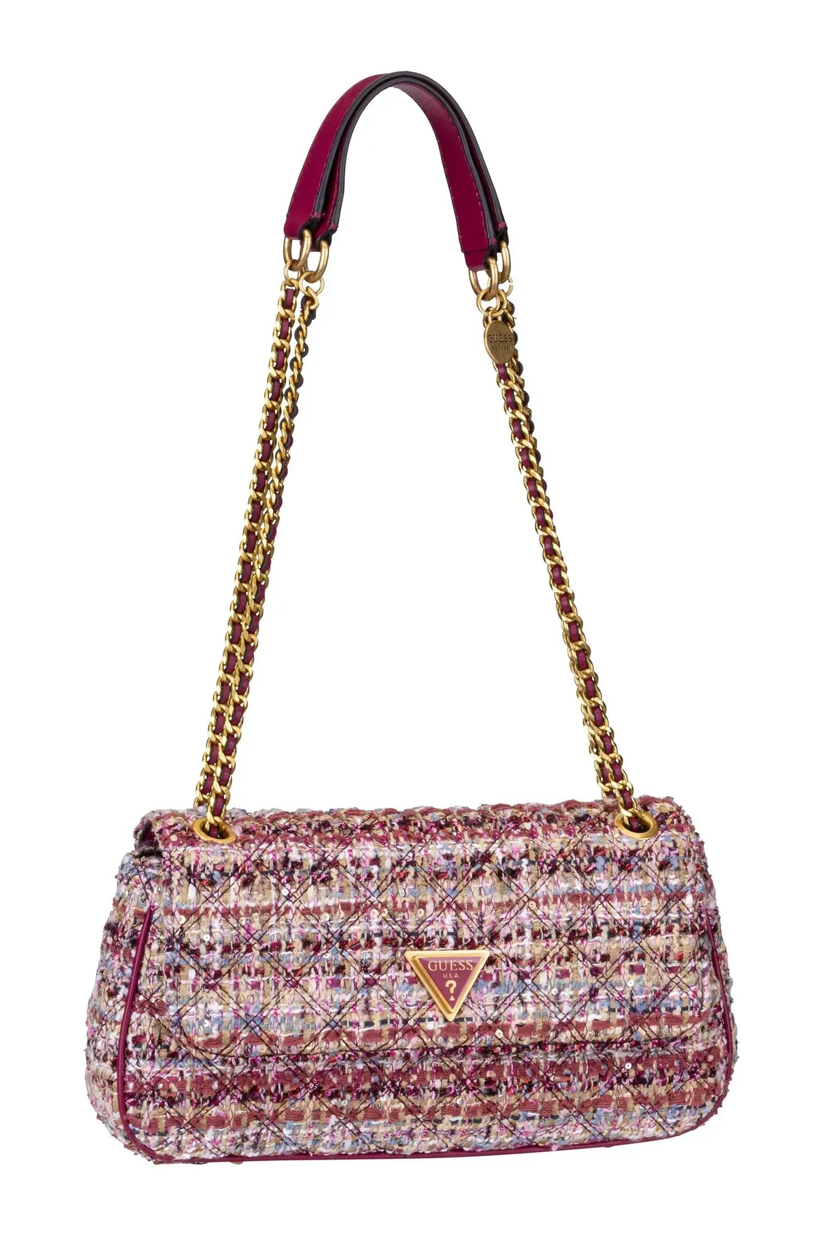 Guess  Schultertasche Giully Conv Crossbody Flap Tweed