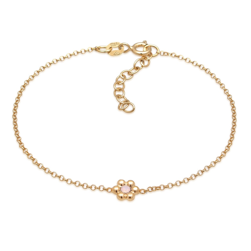 Elli Elli Bracelet Femmes Pendentif Fleur Simple avec cristal en argent sterling 925 p Bracelet