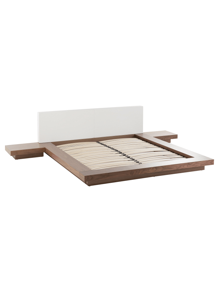 Beliani Doppelbett ZEN in Heller Holzfarbton/Weiß - (W) 308 x (H) 86 x (L) 229 cm günstig kaufen onesize