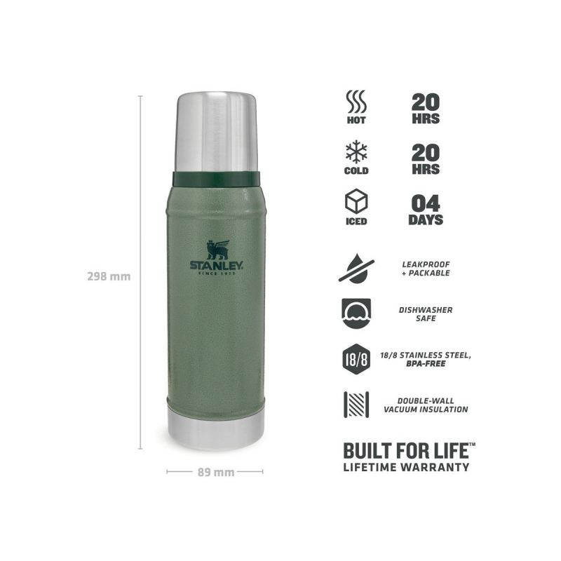 Stanley Thermoflasche, Classic Legendary Bottle Small 25oz \/750ml Hammertone Green