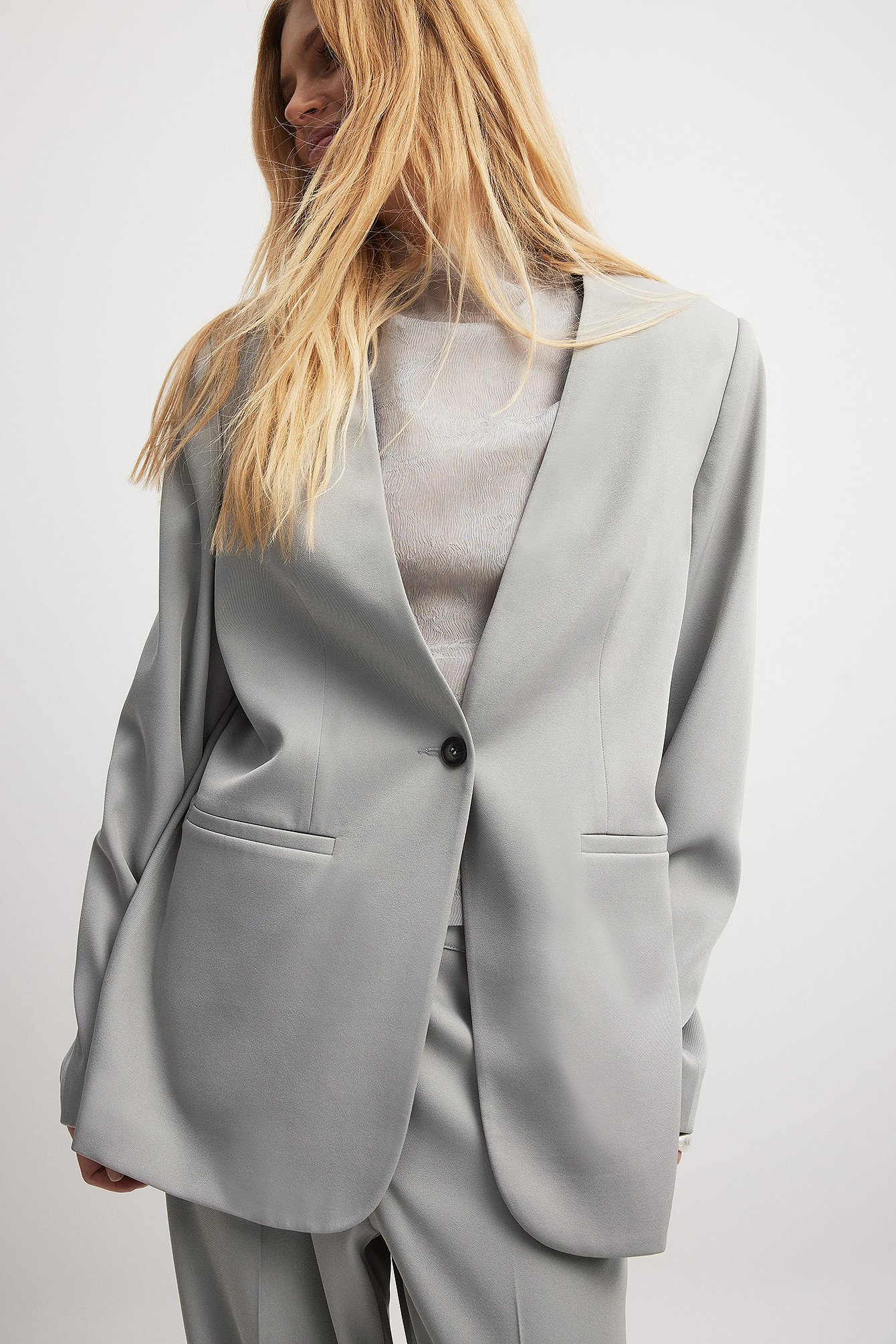 Gerader Oversize-Blazer ohne Revers