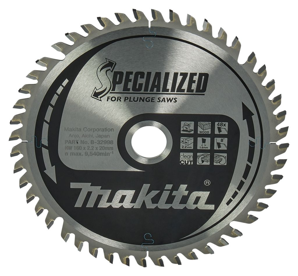 Příslušenství Makita B-32998 Ponorný pilový list Specialized Wood ATB 160 x 20 x 2,2 mm T48