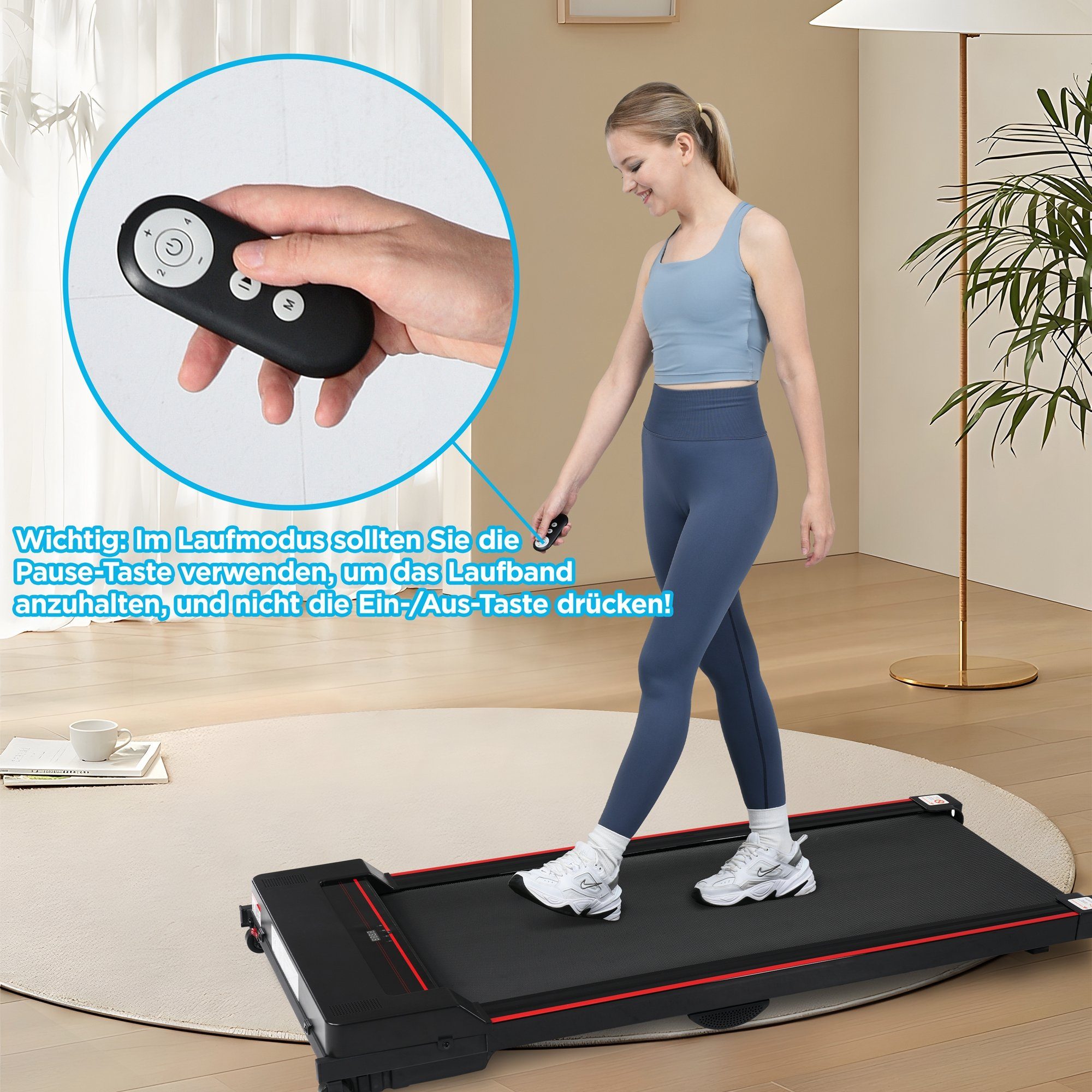 REDOM Laufband (1-8 KM/H, Underdesk Treadmill), Walking Jogging Pad