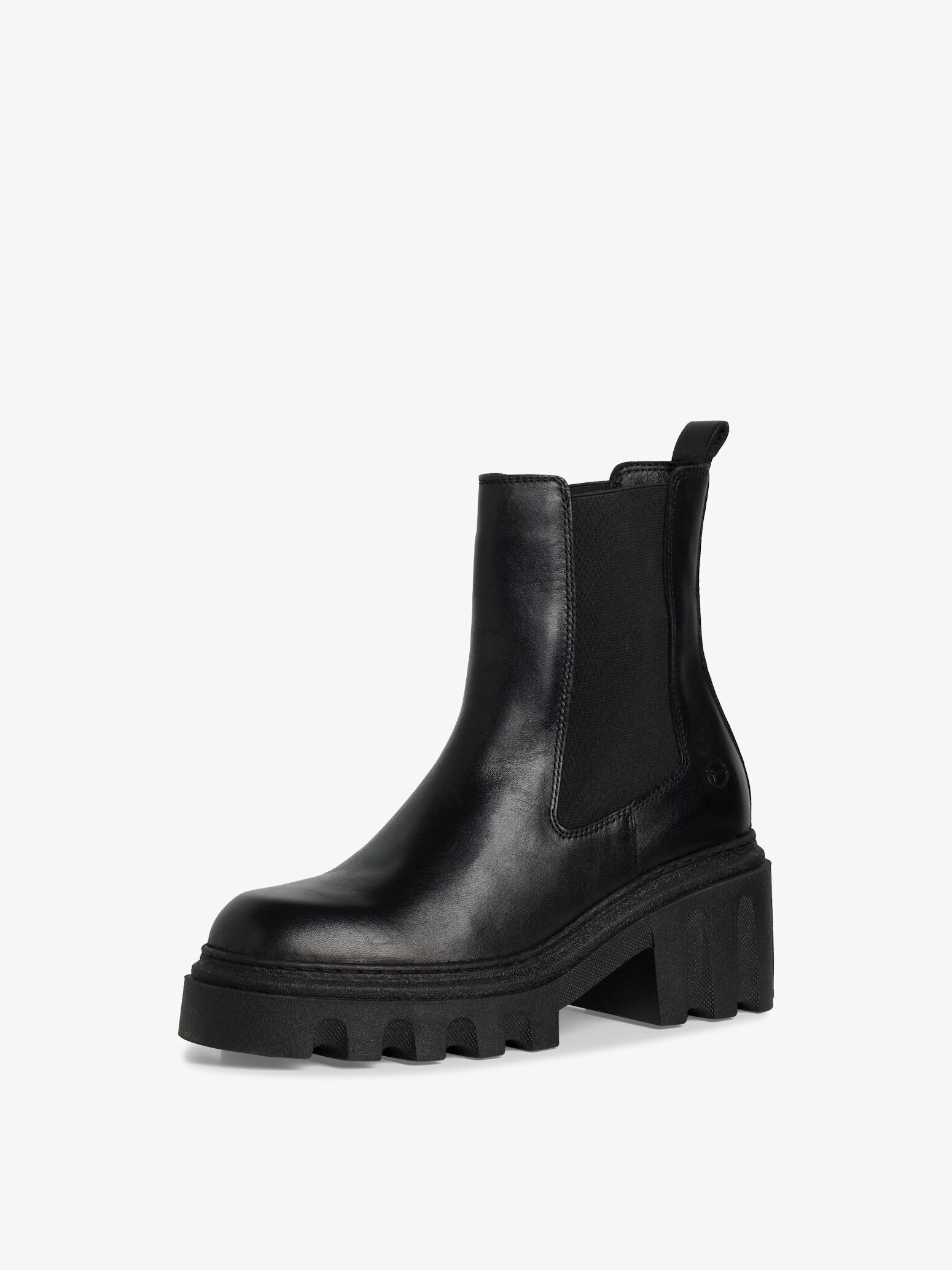Bottine Chelsea en cuir - noir