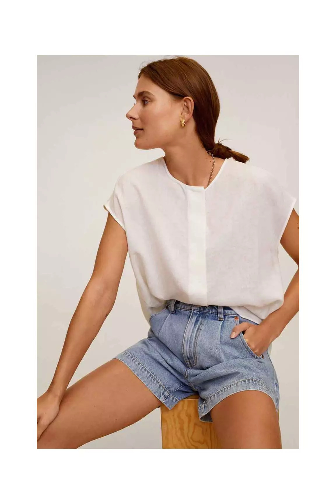 Mango Blouses Femme couleur beige