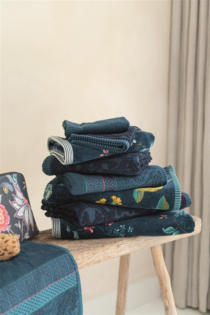 PiP Studio Handtuch Soft Zellige Dark Blue 55X100 Set A 3 Dunkelblau 100% Cotton, ter, Baumwolle (1-St)