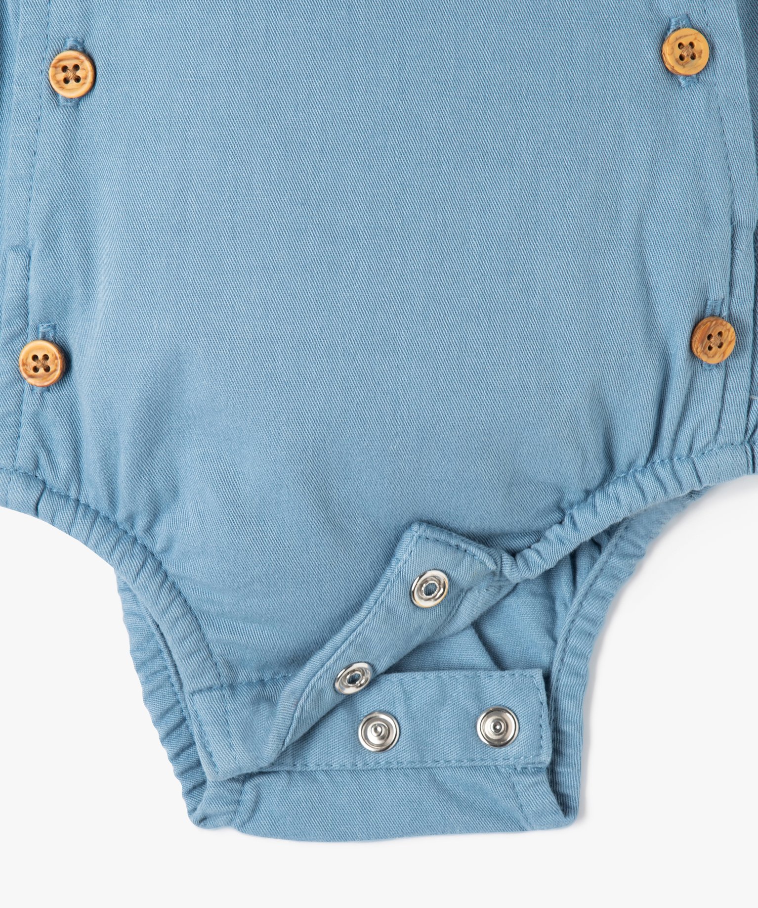 Combishort bébé à bretelles coupe barboteuse bleu | GEMO