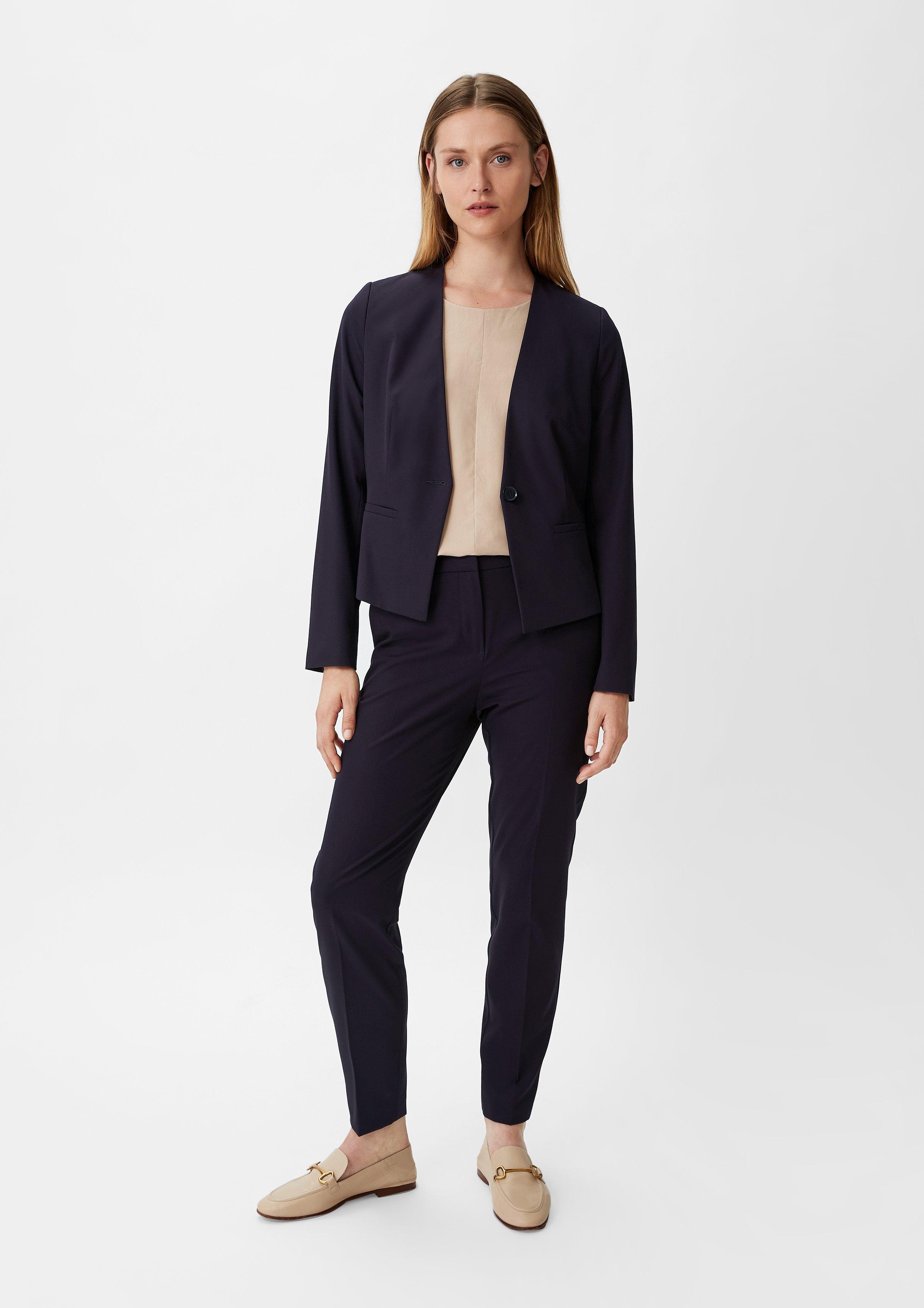 Blazer aus Viskosemix - aubergine