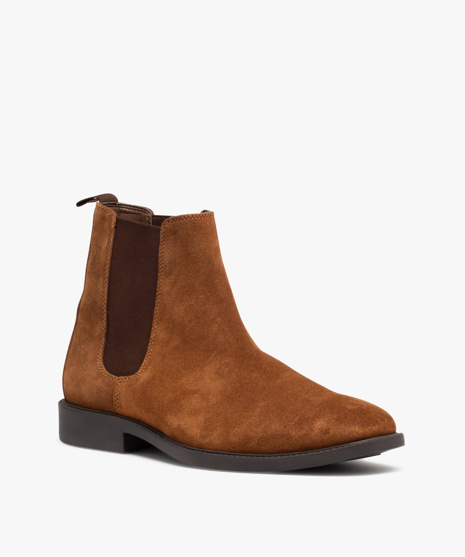 Boots homme dessus en cuir velours uni - Taneo cognac | GEMO