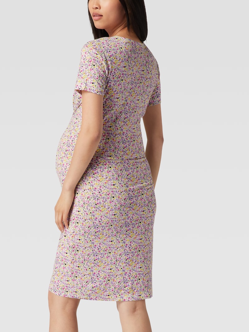 Umstands-Kleid mit floralem Muster in offwhite