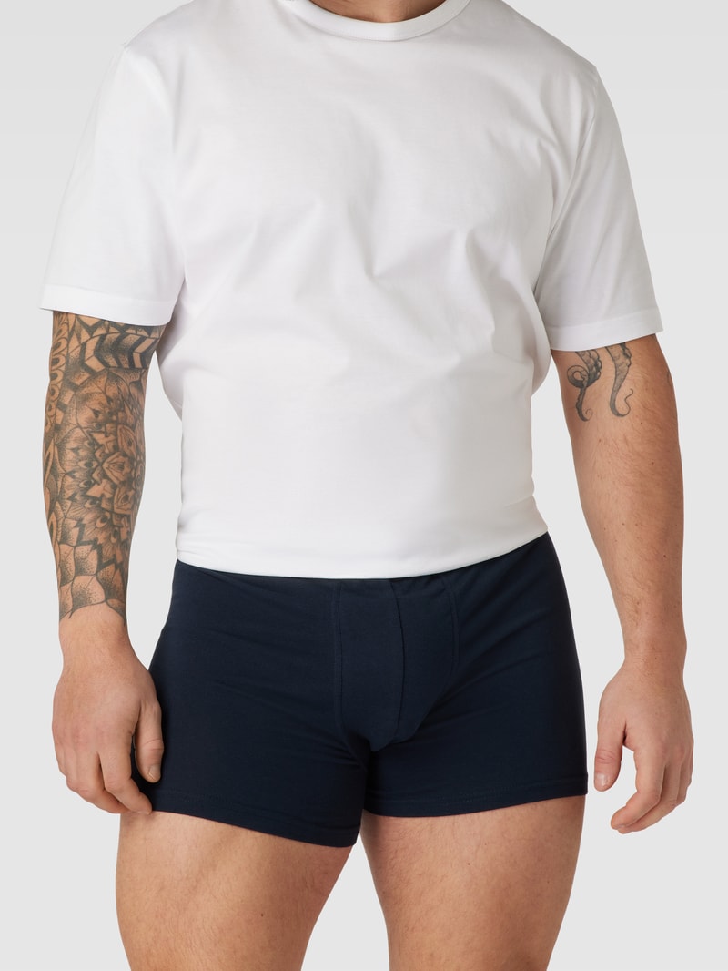 PLUS SIZE Trunks mit elastischem Logo-Bund im 2er-Pack in mittelgrau meliert