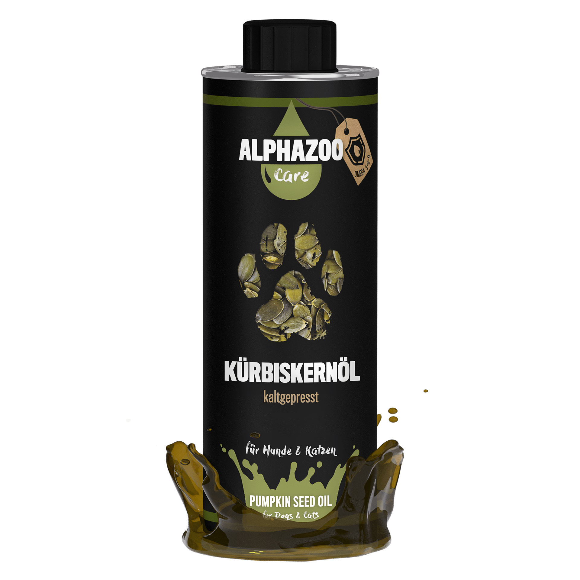 ALPHAZOO Ergänzungsfutter & Aufzucht ALPHAZOO Premium Kürbiskernöl für Hunde und Katzen