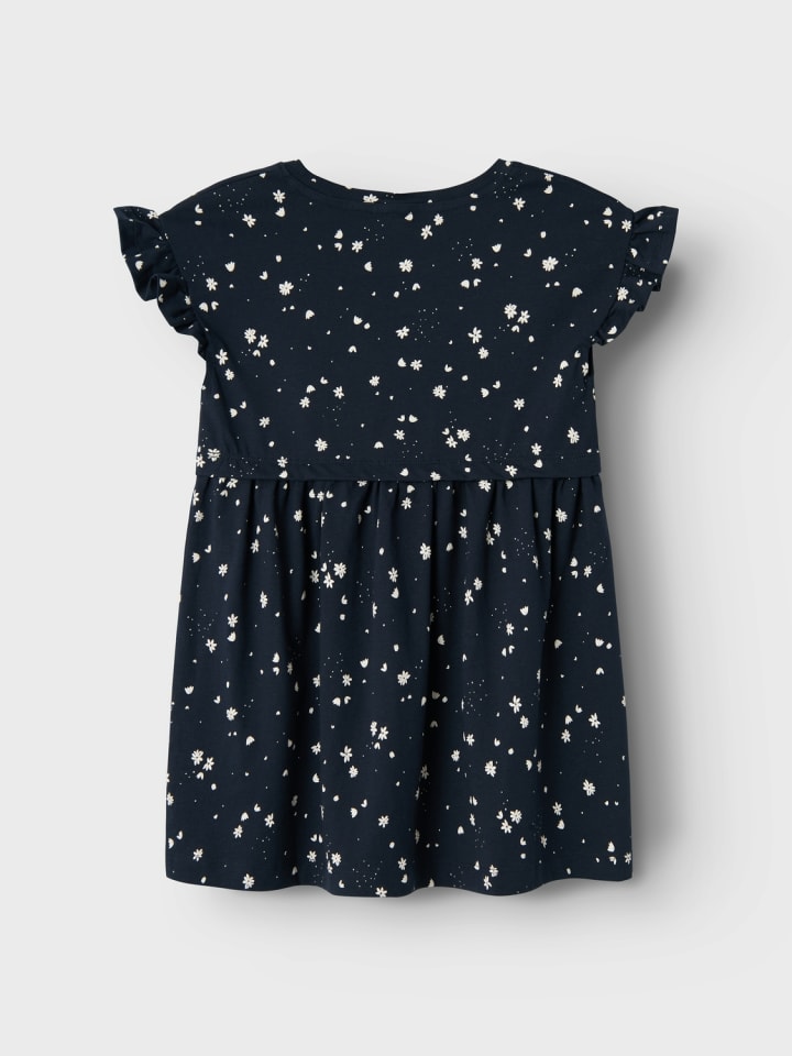 name it Kleid Kurzes Rundhals Baumwolle Dress in Blau-2 günstig kaufen 98
