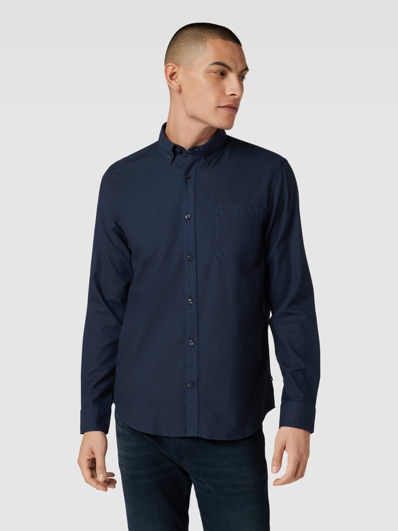Freizeithemd mit Under-Button-Down-Kragen Modell 'trostol' in marineblau