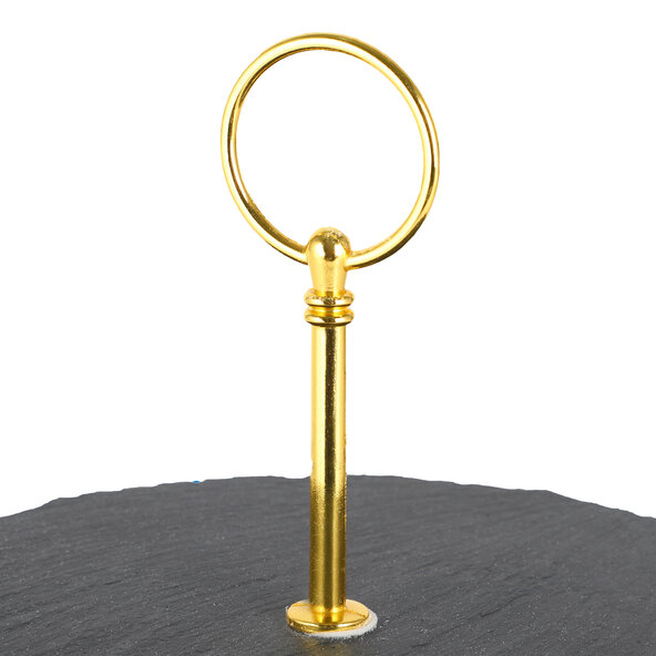 Schiefer Etagere, 3-stöckig, gold