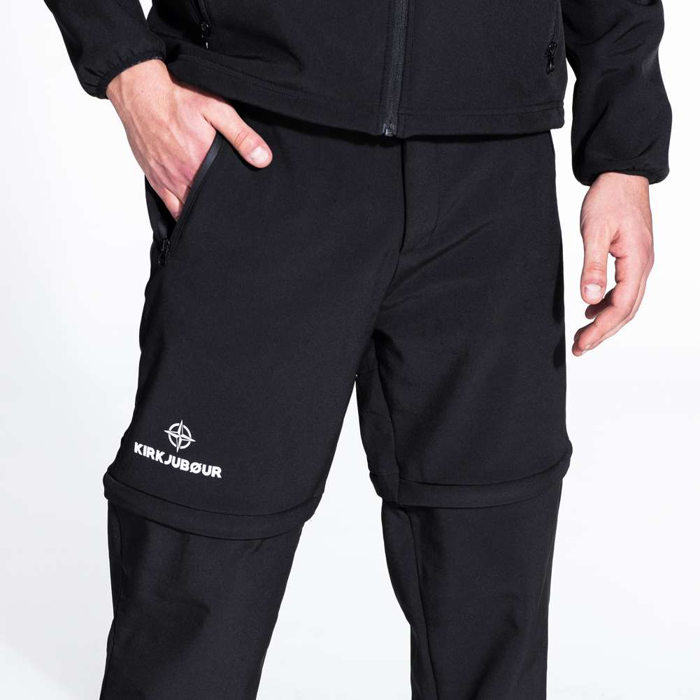 KIRKJUBØUR® Zip-Off Herren 2-in-1 Trekking Wanderhose schwarz