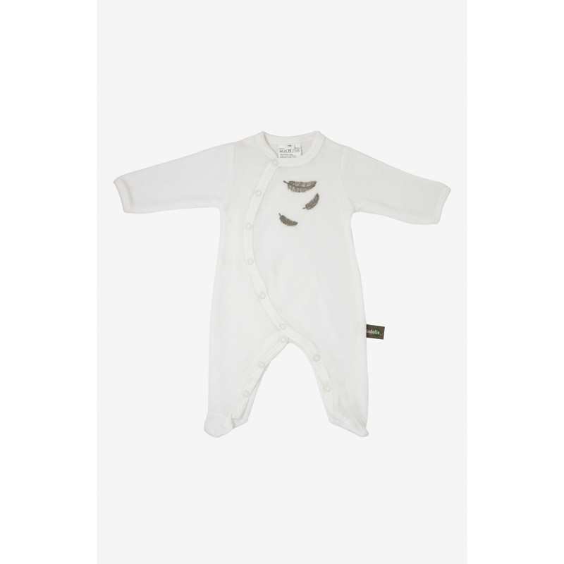 Pyjama bébé en Coton Bio à motifs plumes colorées