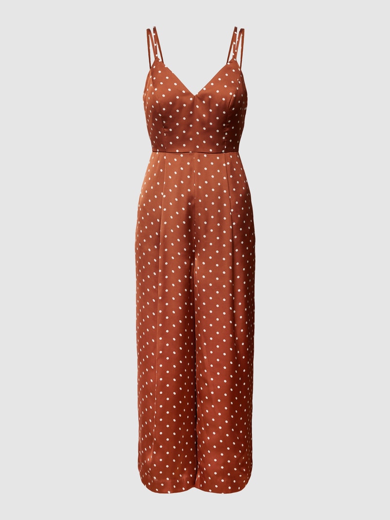 Jumpsuit mit Polka Dots in schokobraun