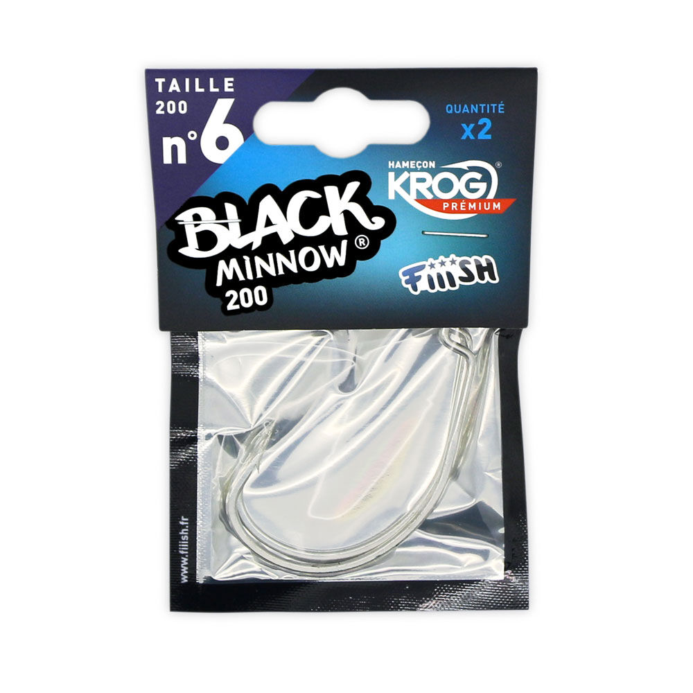 Texan hooks fiiish krog premium vmc black minnow 200 (x2)