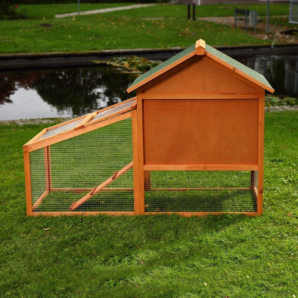 Melko Kleintierstall Kaninchenstall Hasenstall Kleintierstall Holz Braun Hasenkäfig Kaninchenkäfig Freigehege XXL Hühnerstall Hamster, Wetterfest