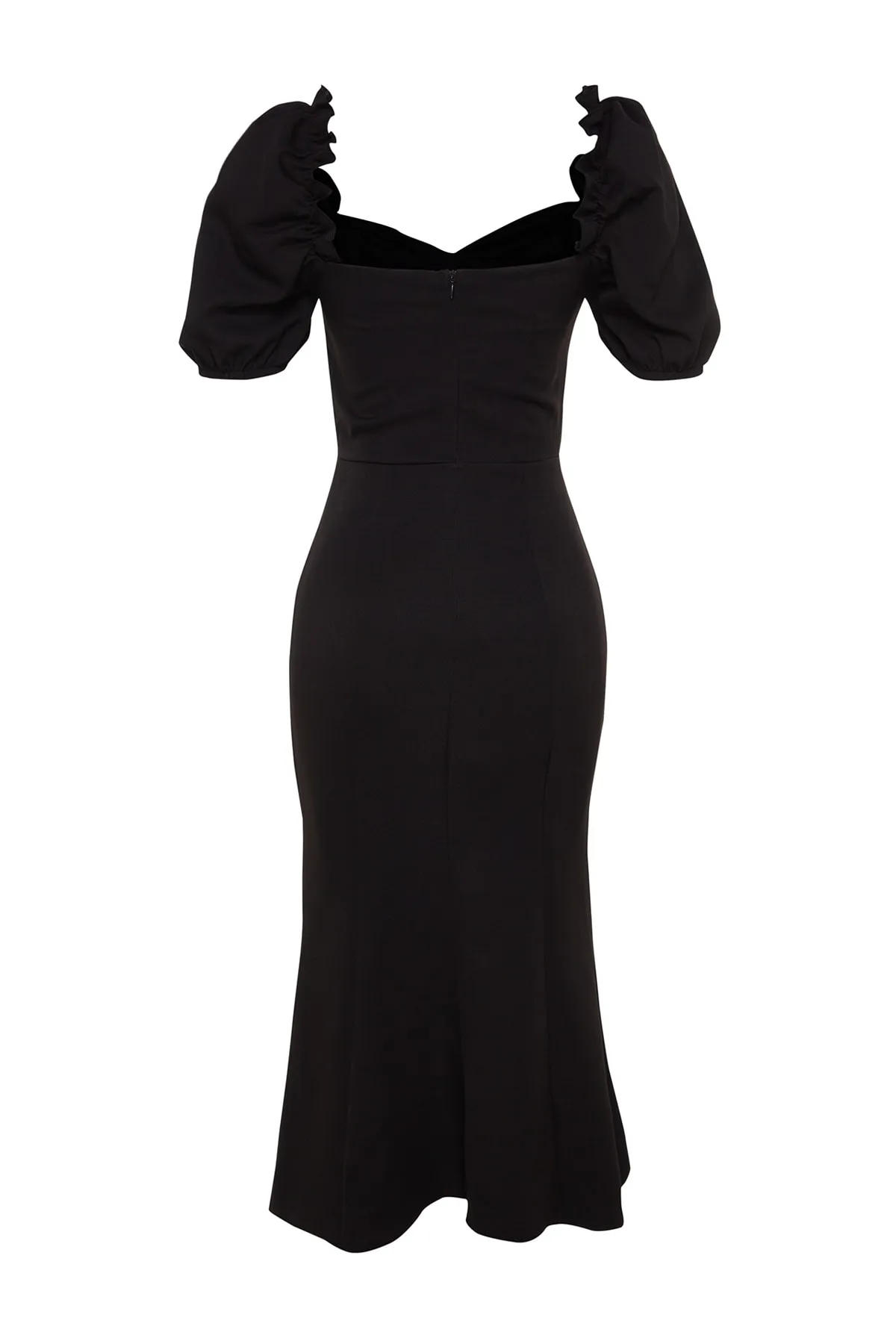 Trendyol Collection  Elegantes Abendkleid mit schwarzem Kragen und Ausschnitt TPRSS21EL0053
