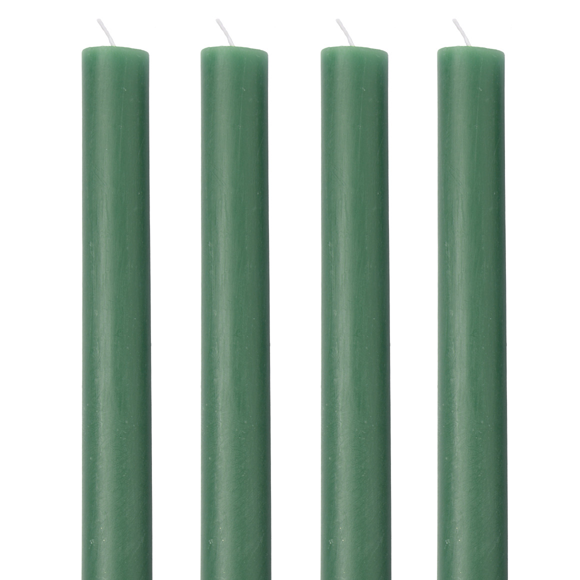 4 Stabkerzen im Set dunkelgrün