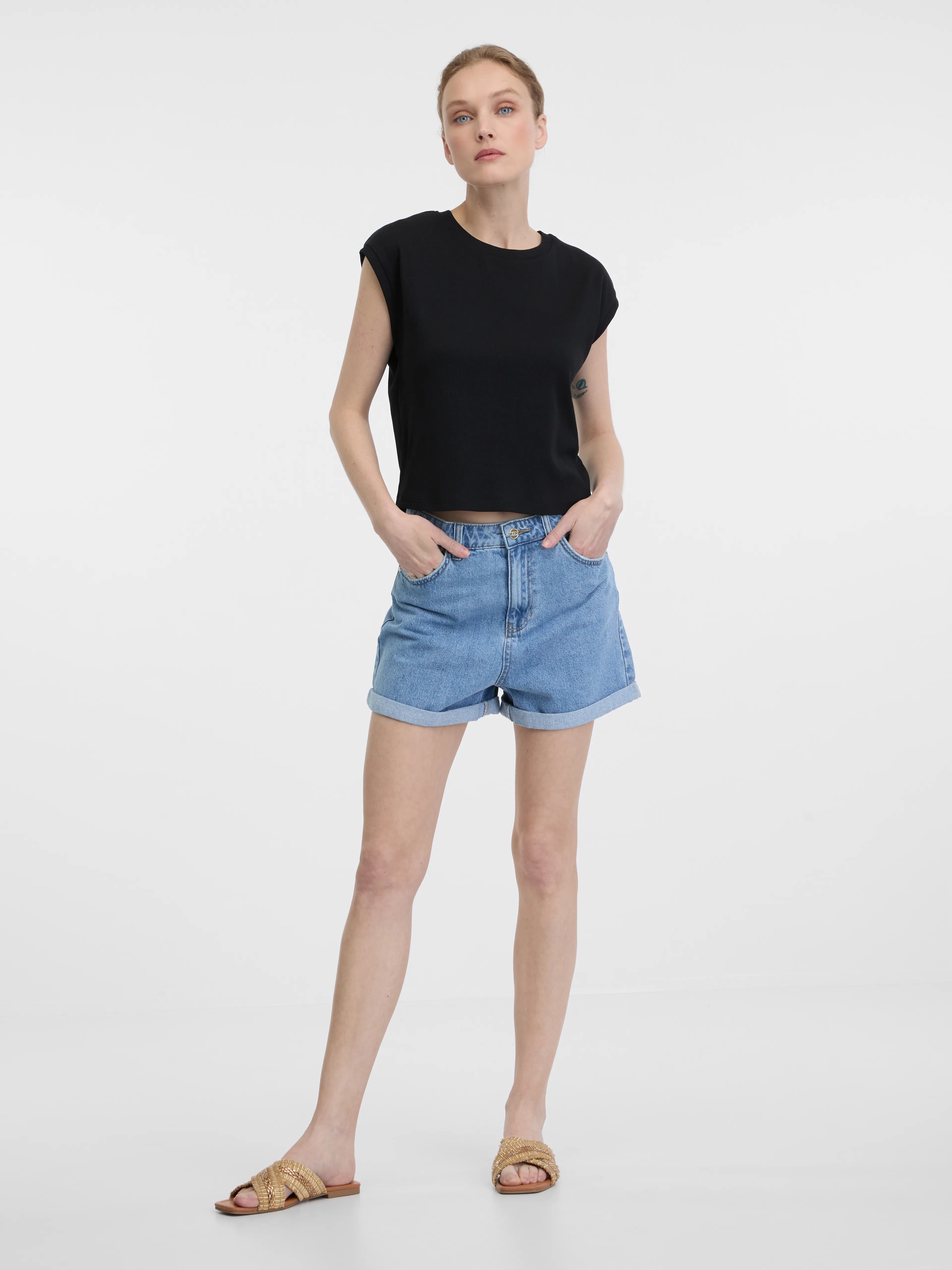 Hellblaue Damen Denim Shorts ORSAY