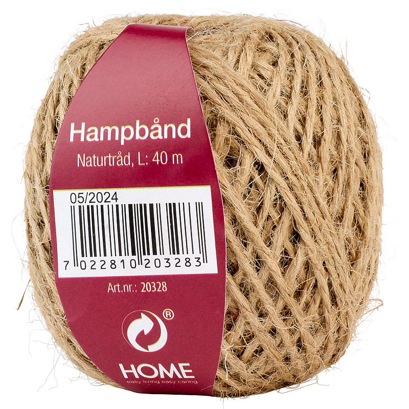 Home Bånd hamp 40 m x 2 mm natur