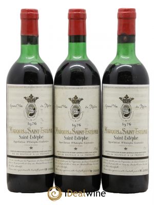 Marquis de Saint Estèphe  1976 - Lot de 3 Bouteilles