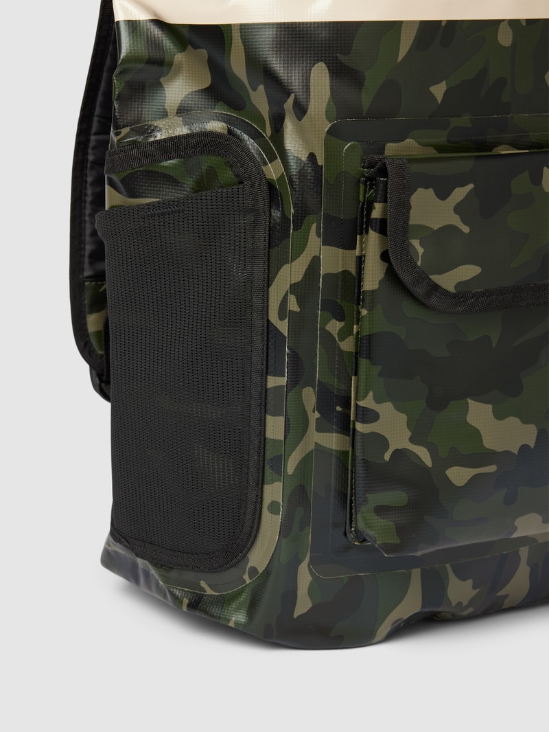 Rucksack mit Label-Details Modell 'SEA STASH' in olivgrün