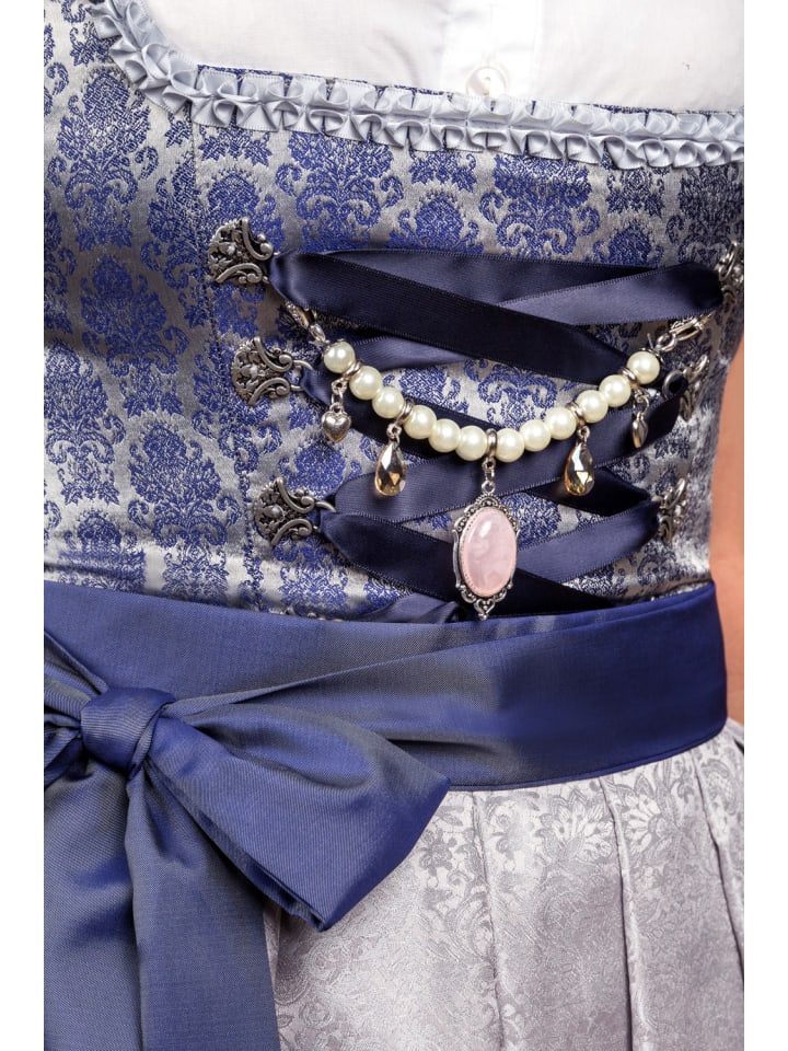 Edelnice Midi Dirndl 2-teilig Marianna in blau, silber günstig kaufen