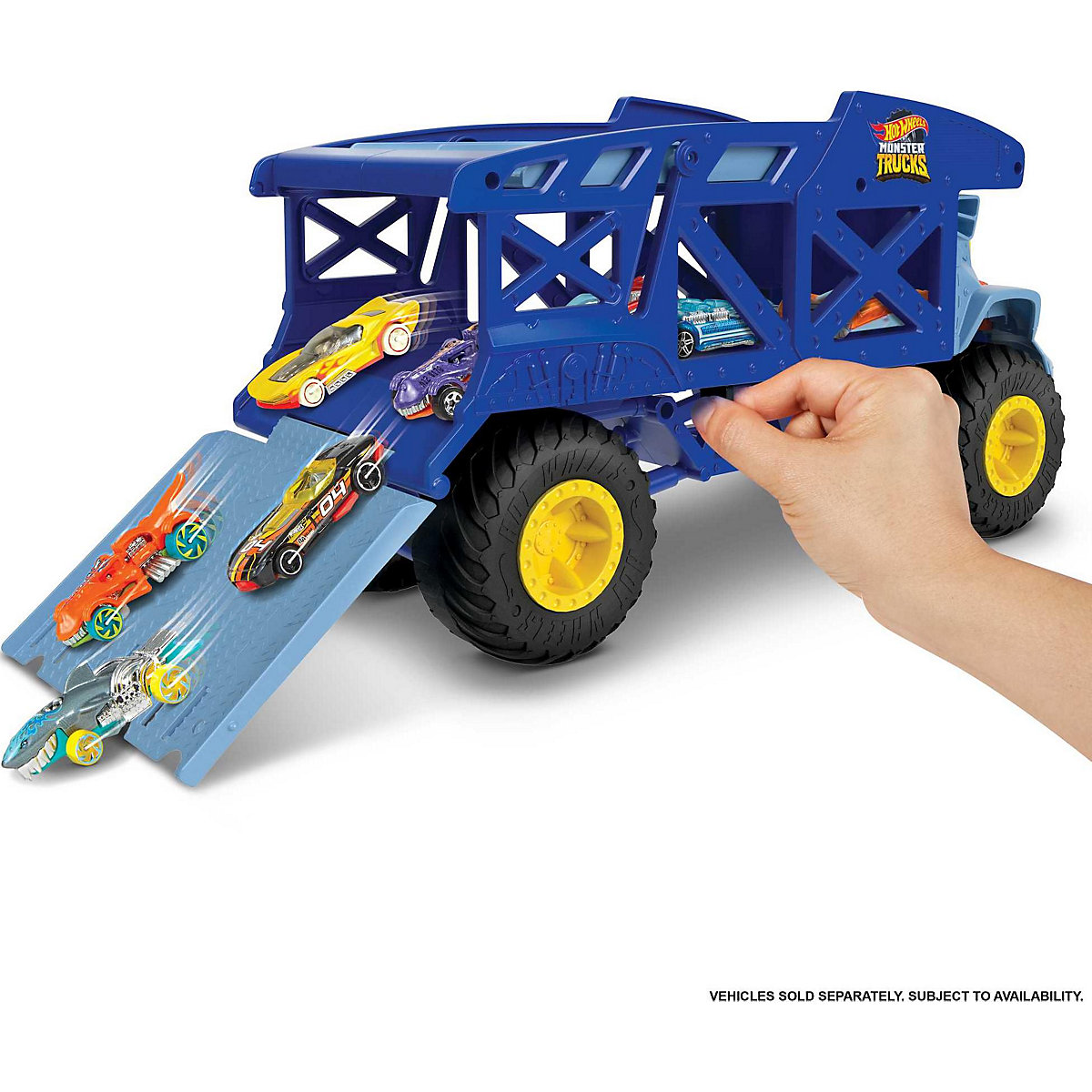 Hot Wheels Monster Trucks Transporter Nashorn, Schlepper, Geschenk für Kinder ab 3 Jahren