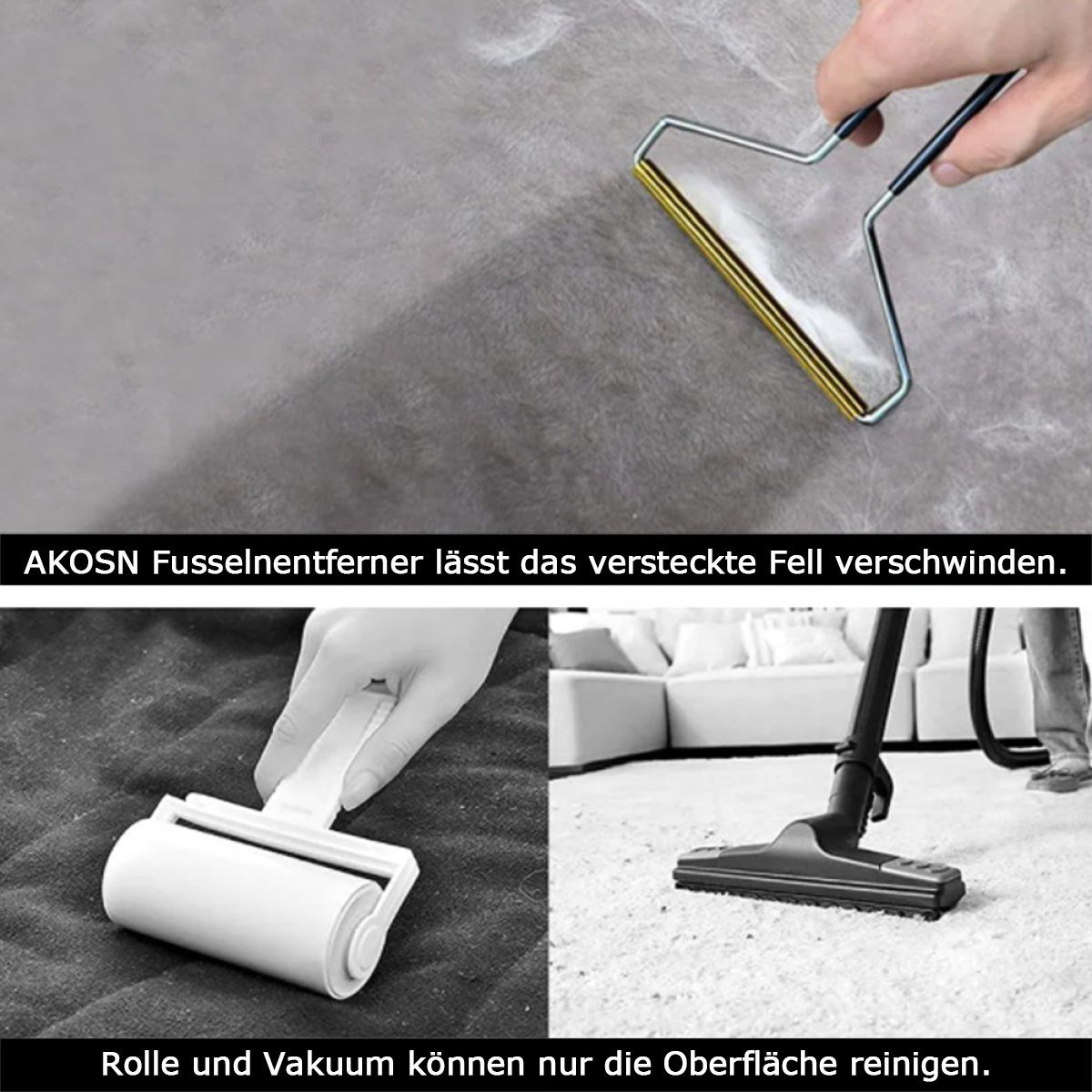 FeelGlad Fusselrasierer Haustierhaarentferner, Tierhaarentferner für Möbel