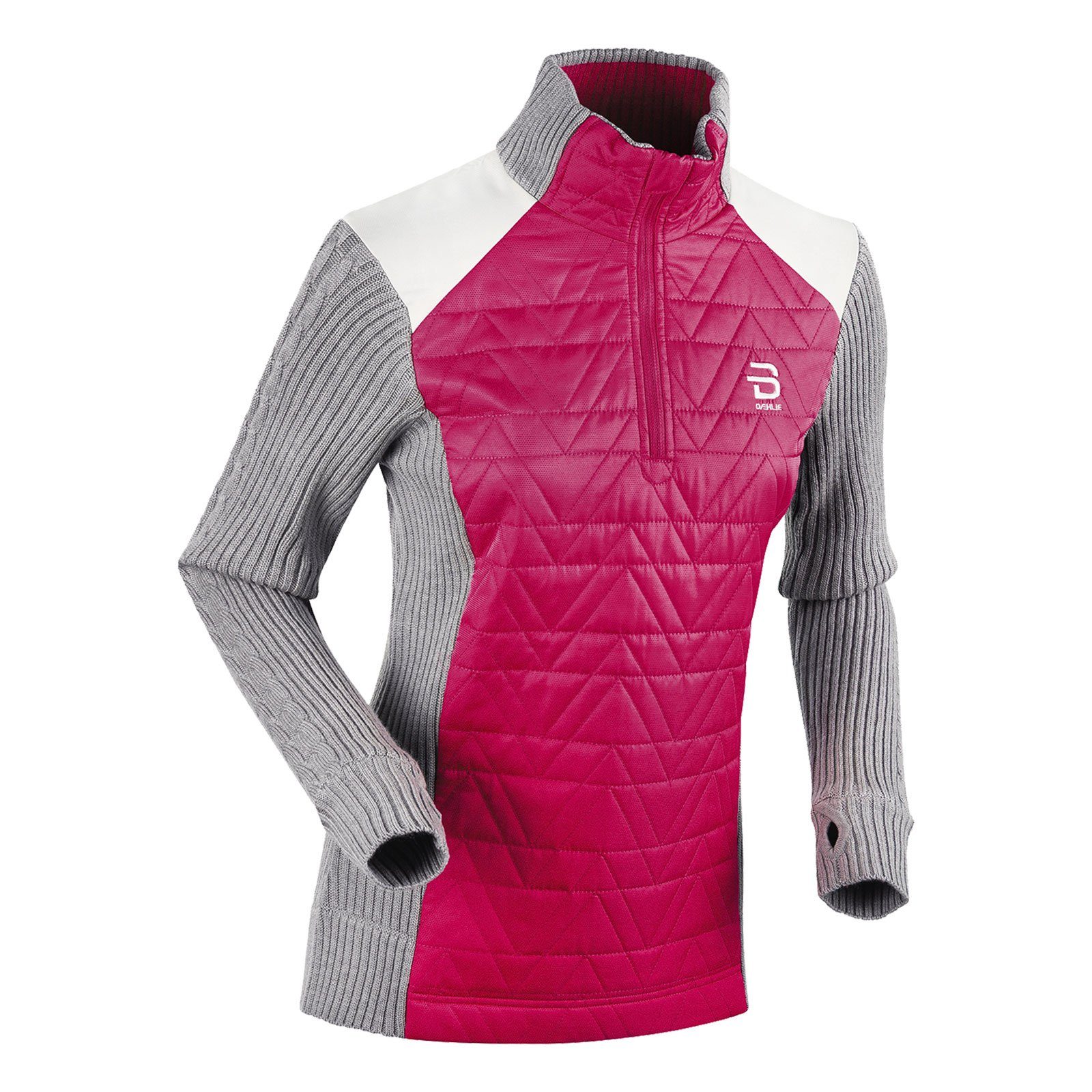 DAEHLIE Strickpullover Half Zip Comfy Women mit gesteppter Vorderseite