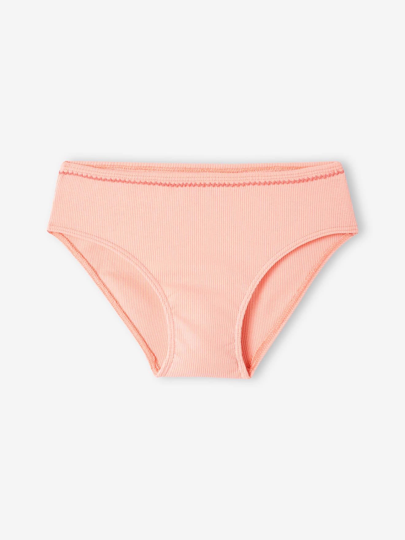 Vertbaudet 5er-Pack Mädchen Slips, Ripp - rosa nude