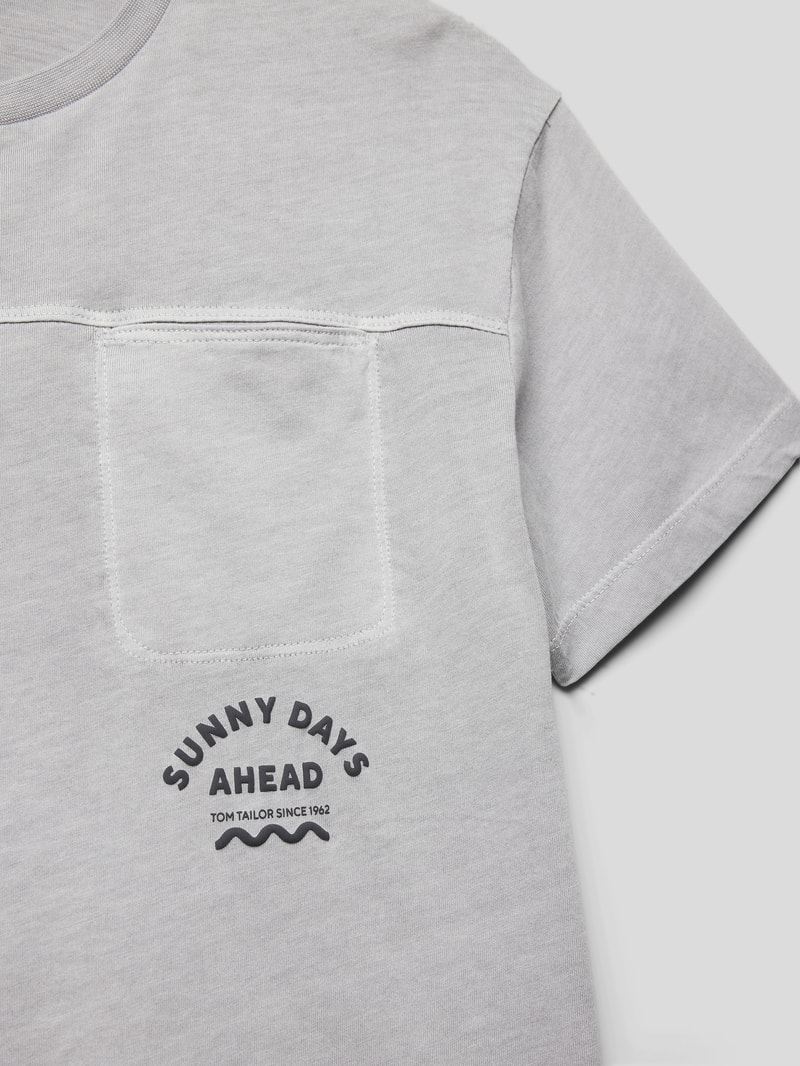 T-Shirt mit Statement-Print in hellgrau