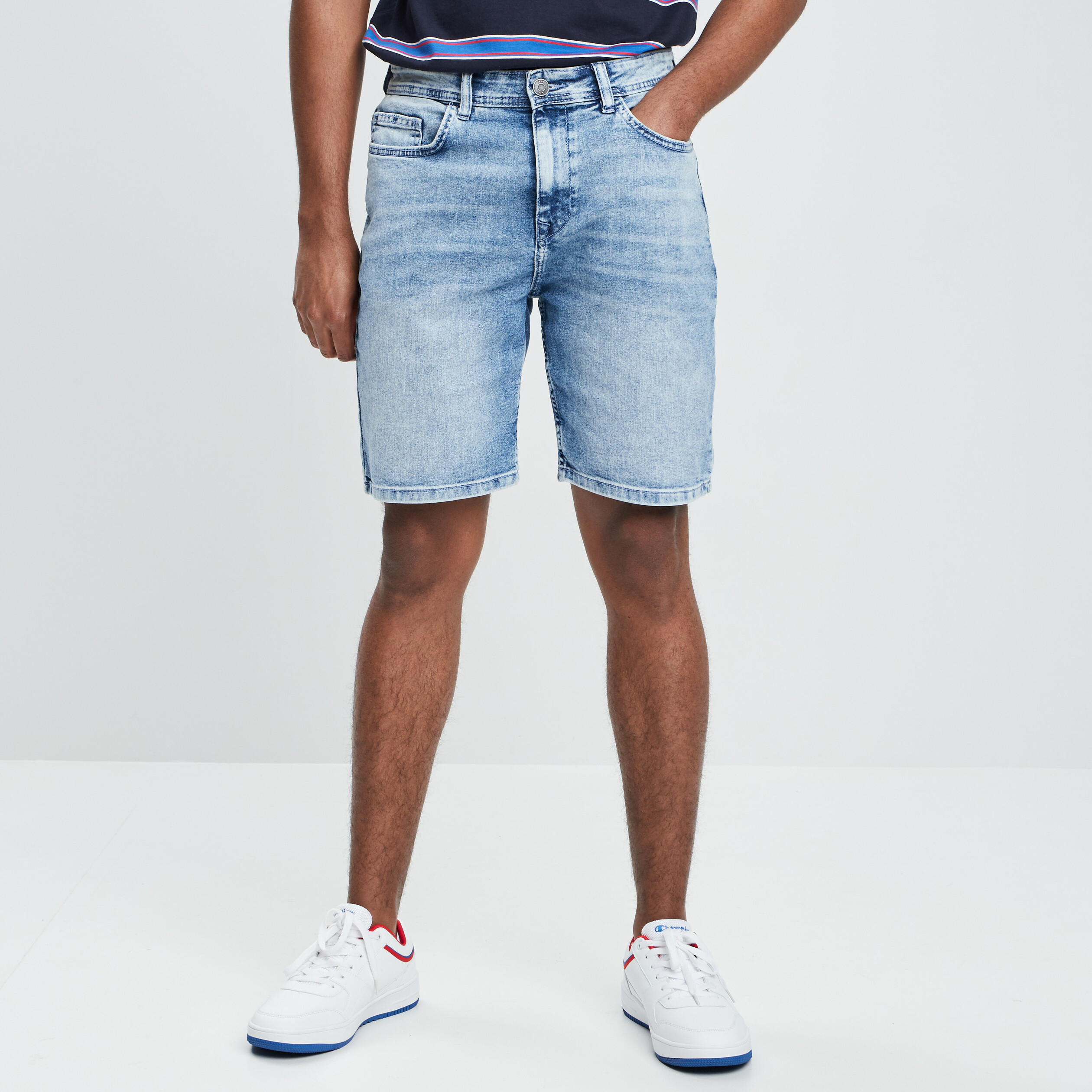 Bermuda regular denim bleach homme | La Halle