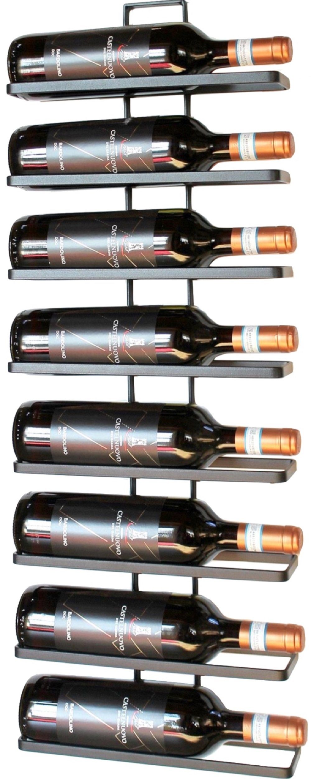 DanDiBo Weinregal 1x Weinregal Metall Schwarz Wand 4-Wine erweiterbar Flaschenregal