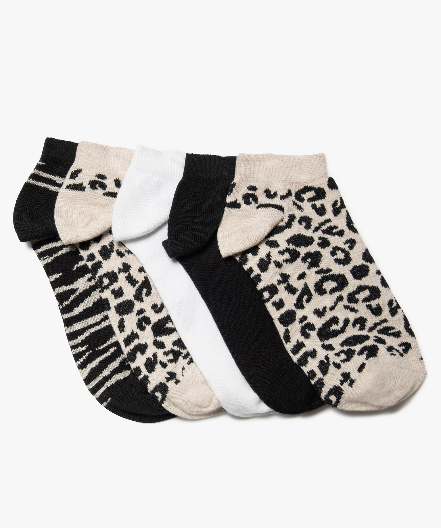Chaussettes femme ultra courtes avec motifs tachetés (lot d... ecru | GEMO