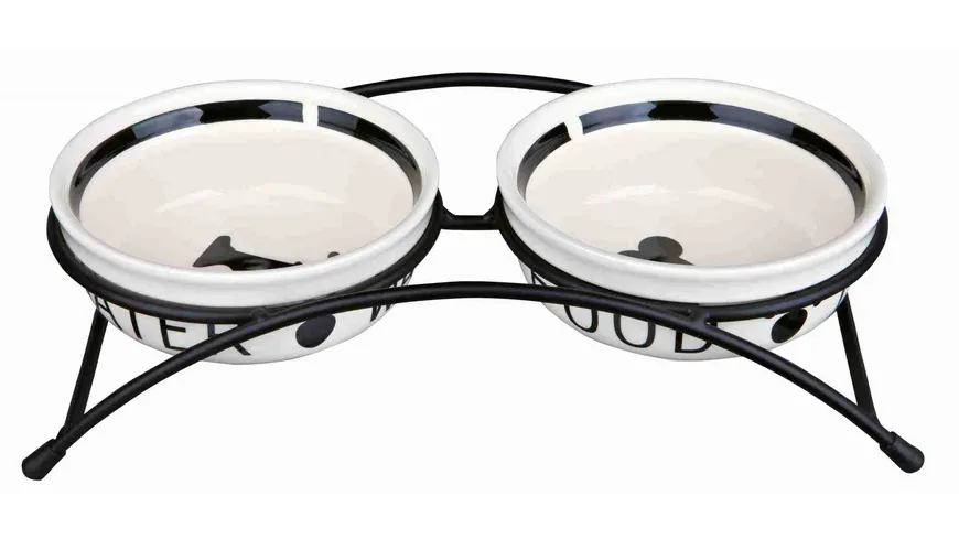 Trixie Eat on Feet Napf-Set weiß/schwarz ø 13 cm / 2 × 0,25 l Hundezubehör