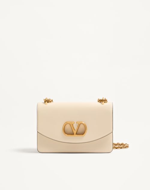 Bolsa de ombro Valentino Garavani Vain em couro de bezerro brilhante